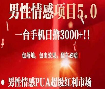 男性情感变现暴力项目，一台手机单号最高日收益3000+，当天变现-冒泡网