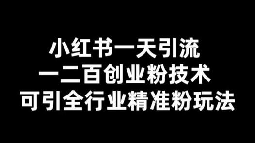 小红书一天引流一二百创业粉技术,可引全行业精准粉玩法【仅揭秘】-冒泡网