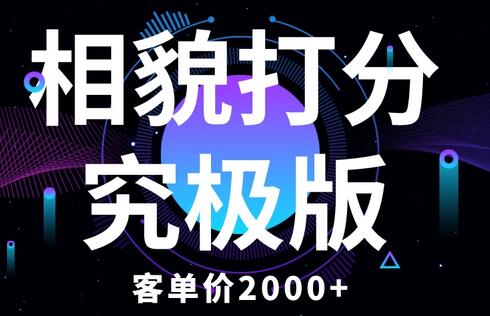 相貌打分究极版,客单价2000+纯新手小白就可操作的项目-冒泡网