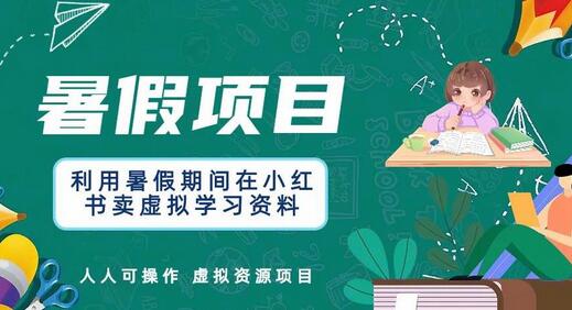 利用暑假期间在小红书卖虚拟学习资料，人人可操作的虚拟资源项目-冒泡网