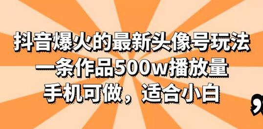抖音爆火的最新头像号玩法，一条作品500w播放量，手机可做，适合小白-冒泡网