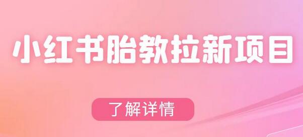 小红书胎教网盘拉新项目，可在私域变现两次（作品制作教程+素材）-冒泡网