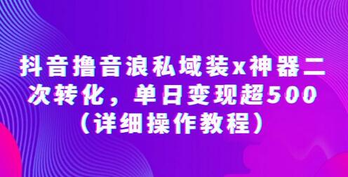 抖音撸音浪私域装x神器二次转化,单日变现超500(详细操作教程)-冒泡网