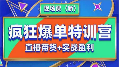 抖音短视频疯狂爆单特训营现场课（新）直播带货+实战案例-冒泡网