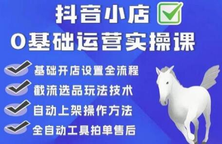 白马电商·0基础抖店运营实操课，基础开店设置全流程，截流选品玩法技术-冒泡网