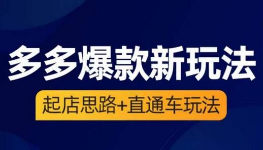 海神·多多爆款新玩法,起店思路+直通车玩法(3节精华课)-冒泡网