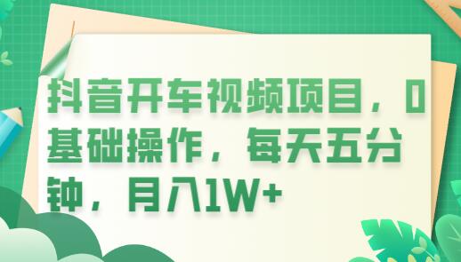 抖音开车视频项目，0基础操作，每天五分钟，月入1W+-冒泡网