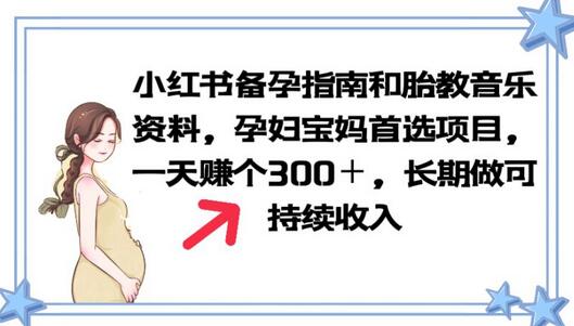小红书备孕指南和胎教音乐资料 孕妇宝妈首选项目 一天赚个300＋长期可做-冒泡网