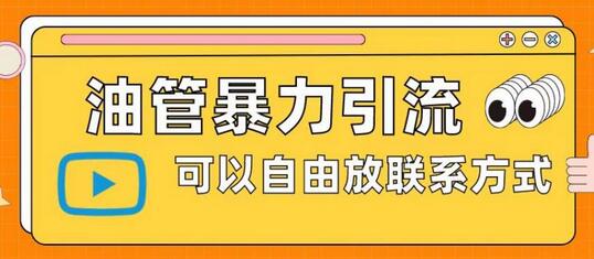 油管暴力引流,可以自由放联系方式-冒泡网