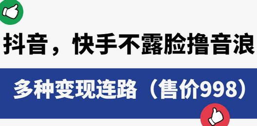 抖音,快手不露脸撸音浪项目,多种变现连路(售价998)-冒泡网