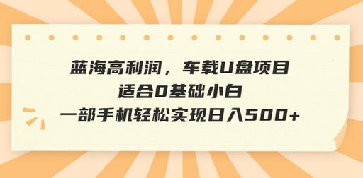 蓝海高利润，车载U盘项目，适合0基础小白，一部手机轻松实现日入500+-冒泡网