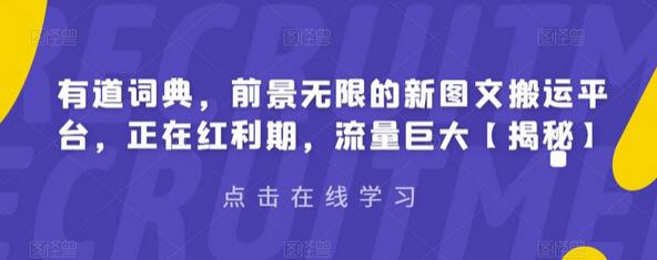 有道词典，前景无限的新图文搬运平台，正在红利期，流量巨大-冒泡网