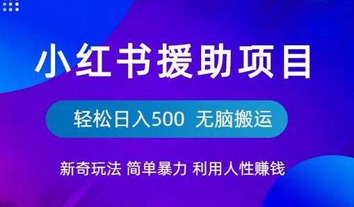小红书援助项目新奇玩法,简单暴力,无脑搬运轻松日入500-冒泡网