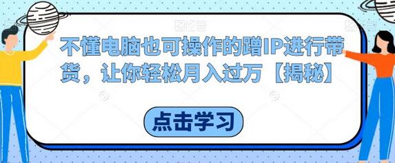 不懂电脑也可操作的蹭IP进行带货,让你轻松月入过万-冒泡网