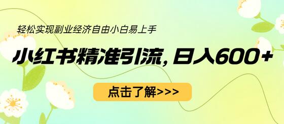 小红书精准引流，小白日入600+，轻松实现副业经济自由（教程+1153G资源）-冒泡网