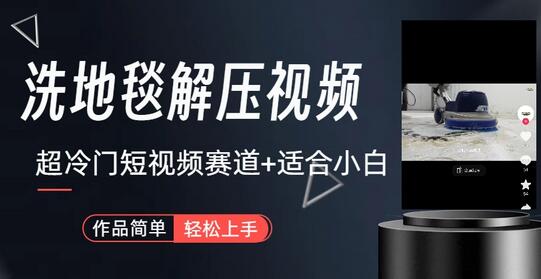超冷门抖音短视频赛道-清洗地毯解压视频-简单无脑怼作品（教程+素材）-冒泡网