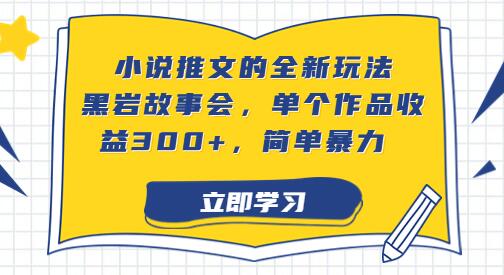 小说推文的全新玩法，黑岩故事会，单个作品收益300+，简单暴力-冒泡网