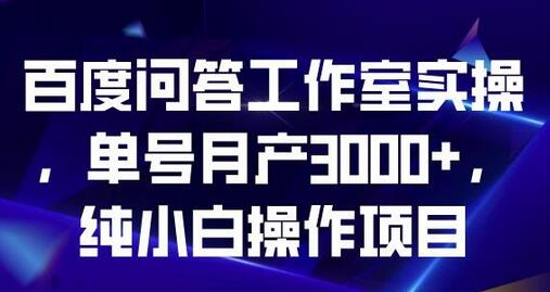 百度问答工作室实操,单号月产3000+,纯小白操作项目-冒泡网