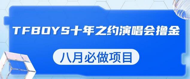 最新蓝海项目，靠最近非常火的TFBOYS十年之约演唱会流量掘金，八月必做的项目-冒泡网
