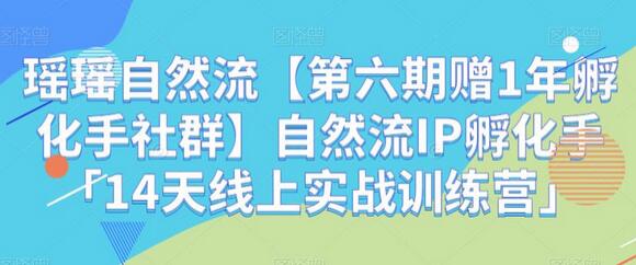 瑶瑶自然流【第六期赠1年孵化手社群】自然流IP孵化手「14天线上实战训练营」-冒泡网