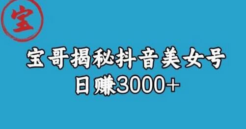 宝哥揭秘抖音美女号玩法，日赚3000+-冒泡网