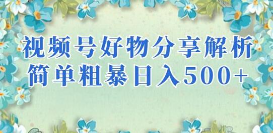 视频号好物分享解析，简单粗暴可以批量方大的项目-冒泡网