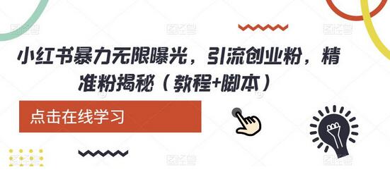 小红书暴力无限曝光，引流创业粉，精准粉揭秘（教程+脚本）-冒泡网