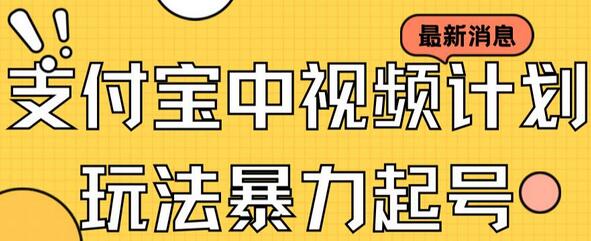 支付宝中视频玩法暴力起号影视起号有播放即可获得收益(带素材)-冒泡网