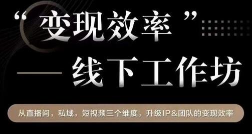 变现效率线下工作坊，从‮播直‬间、私域、‮视短‬频‮个三‬维度，升级IP和团队变现效率-冒泡网