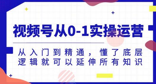 视频号从0-1实操运营，从入门到精通，懂了底层逻辑就可以延伸所有知识-冒泡网