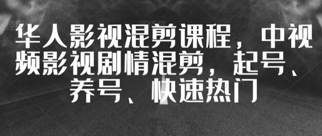 华人影视混剪课程，中视频影视剧情混剪，起号、养号、快速热门-冒泡网