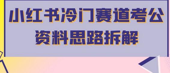 小红书冷门赛道考公资料思路拆解，简单搬运无需操作，转化高涨粉快轻松月入过万-冒泡网