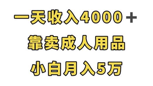 一天收入4000+,靠卖成人用品,小白轻松月入5万-冒泡网