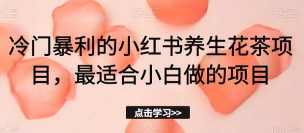 冷门暴利的小红书养生花茶项目，最适合小白做的项目-冒泡网