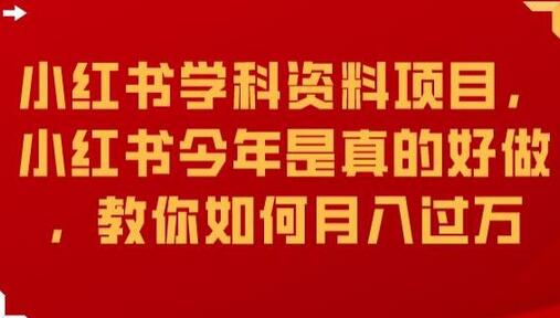 小红书学科资料项目，小红书今年是真的好做，教你如何月入过万-冒泡网