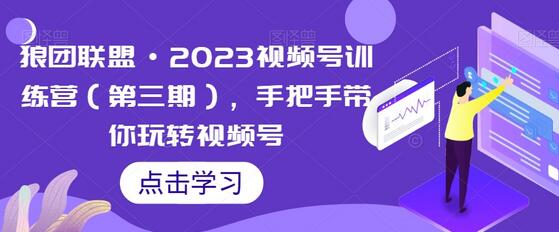 狼团联盟·2023视频号训练营（第三期），手把手带你玩转视频号-冒泡网