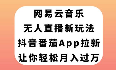 网易云音乐无人直播新玩法，抖音番茄APP拉新，让你轻松月入过万-冒泡网