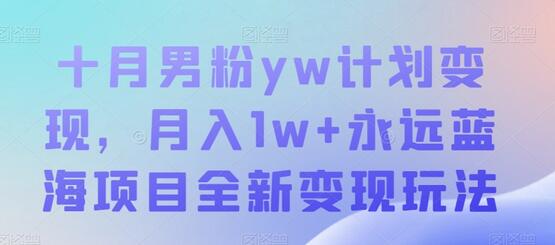 十月男粉yw计划变现,月入1w+永远蓝海项目全新变现玩法-冒泡网