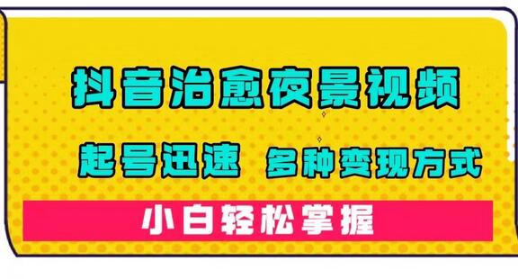 抖音治愈系夜景视频,起号迅速,多种变现方式,小白轻松掌握(附120G素材)-冒泡网