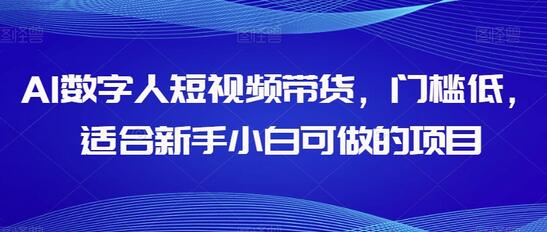 AI数字人短视频带货,门槛低,适合新手小白可做的项目-冒泡网