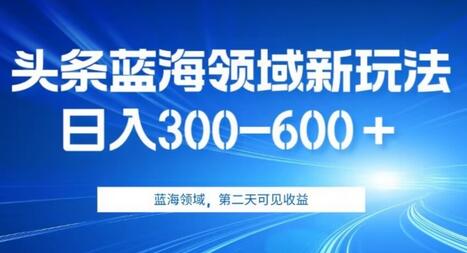 AI头条野路子蓝海领域新玩法2.0，日入300-600＋，附保姆级教程-冒泡网