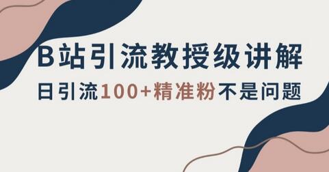B站引流教授级讲解,细节满满,日引流100+精准粉不是问题-冒泡网