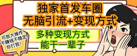 最新独家日入过千车圈暴力引流变现详解-冒泡网