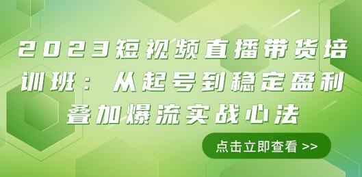 2023短视频直播带货培训班：从起号到稳定盈利叠加爆流实战心法（11节课）-冒泡网