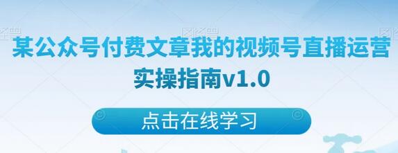 某公众号付费文章我的视频号直播运营实操指南v1.0-冒泡网