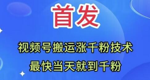全网首发:视频号无脑搬运涨千粉技术,最快当天到千粉-冒泡网