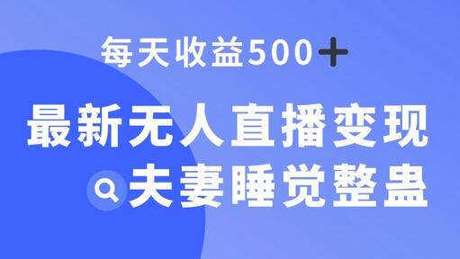 最新无人直播变现，夫妻睡觉整蛊，每天躺赚500+-冒泡网