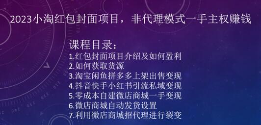 2023小淘红包封面项目,非代理模式一手主权赚钱-冒泡网