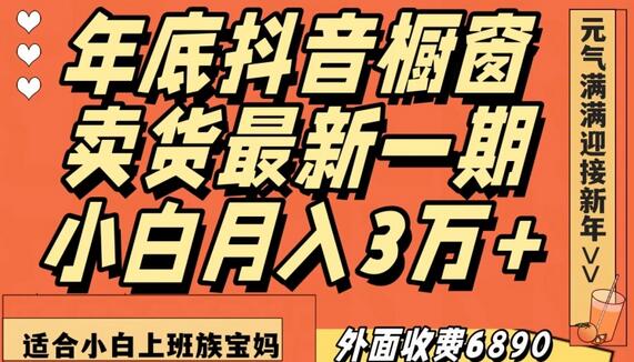外面收费6890元年底抖音橱窗卖货最新一期,小白月入3万,适合小白上班族宝妈-冒泡网