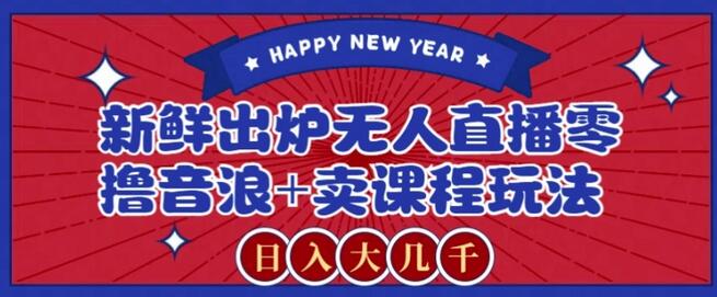 最新无人直播零撸音浪+卖课程玩法，日入大几千不是梦-冒泡网